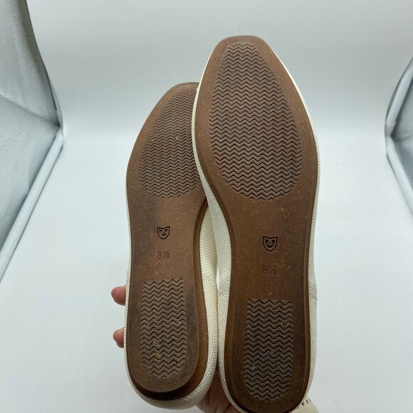 NIB Rothy's The Pedal Square Ballet Flats Cream Love Bird Slides Women size 8.5 - Picture 7 of 10